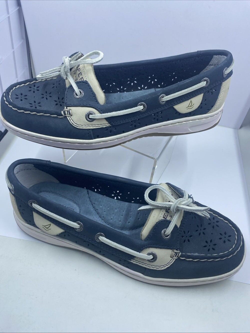Sperry Top Slider Blue/Gray/White 9265919 Boat Shoe US Women's Size 6M - Picture 4 of 11